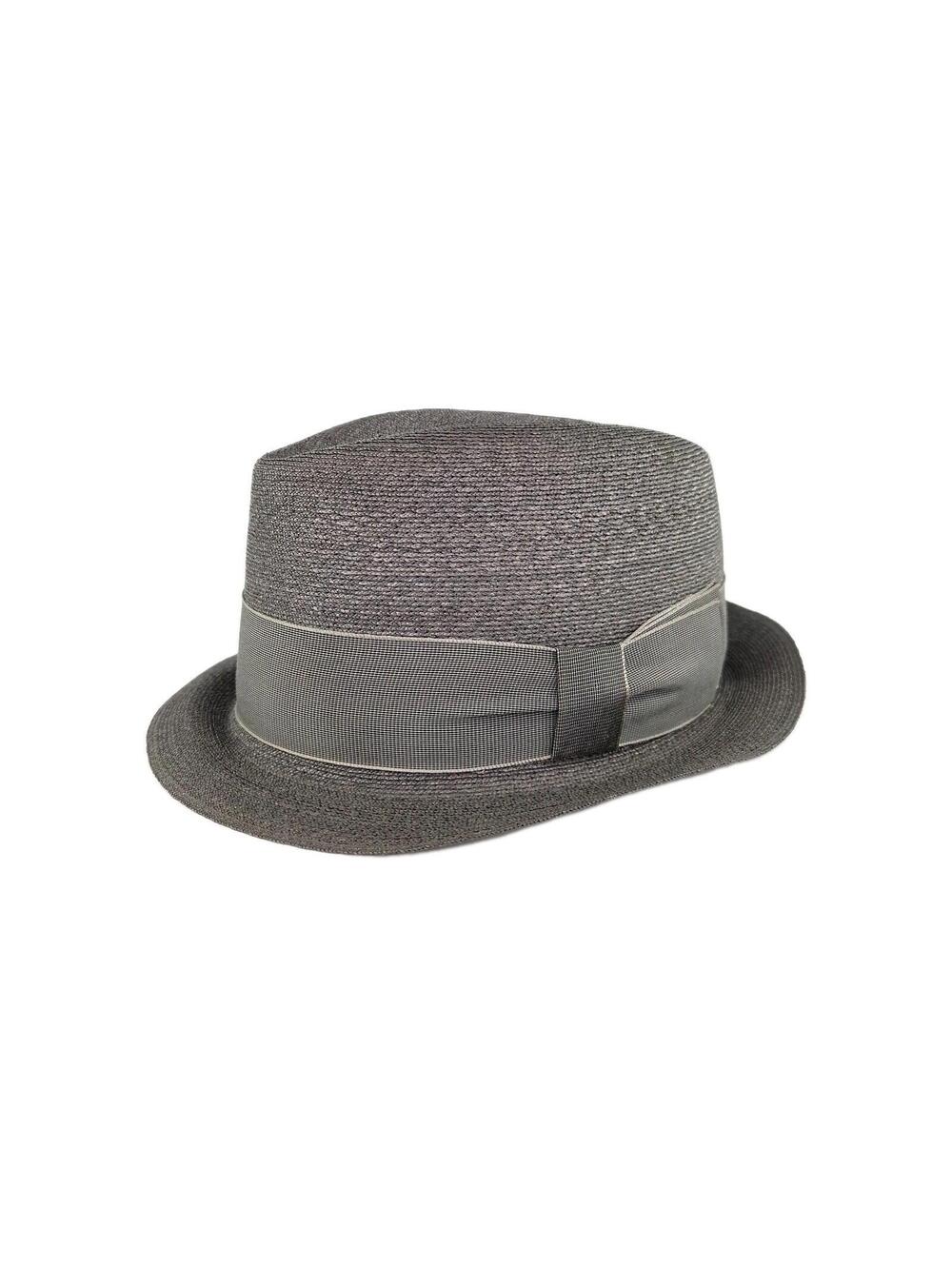 Stetson Centennial Straw Hat Size 7 Gray Vintage 60s Fedora Hat Ribbon Band